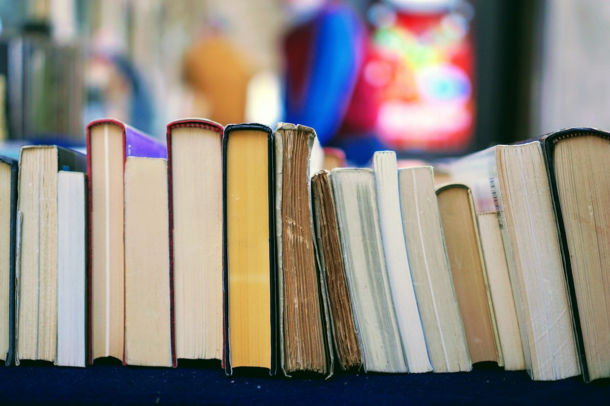 Books on a shelf